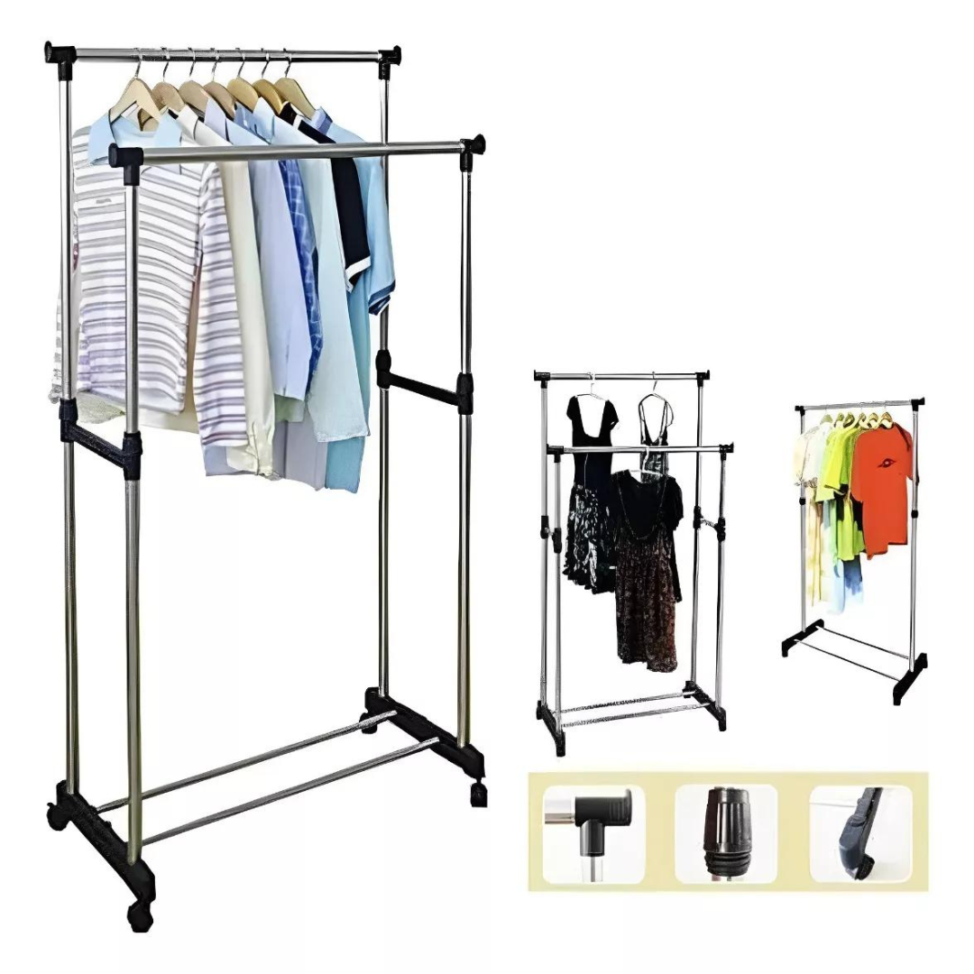 Miniatura 2 de Tendedero Perchero Plegable Con Ruedas